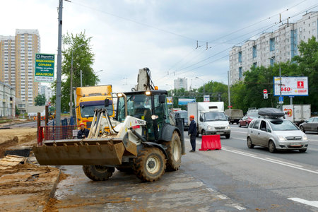 15.06.2012 Moscow. Carrying out construction works on complete reconstruction of Yaroslavskoye...