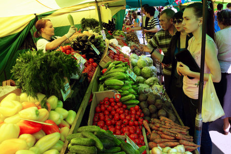 23.06.2011 Moscow, vegetable market.のeditorial素材