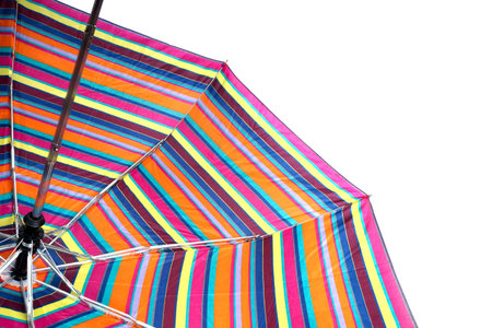 umbrella from a color fabric close upの写真素材