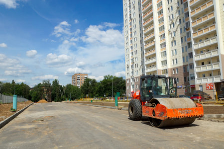 06 07 2012 Moscow, Marfino district. Construction of the new road
