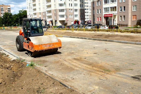 06 07 2012 Moscow, Marfino district. Construction of the new road