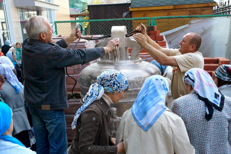 21.09.2012 Moscow. The temple of the Nativity of the Theotokos in the Butyrsky district. Bell consecration.のeditorial素材