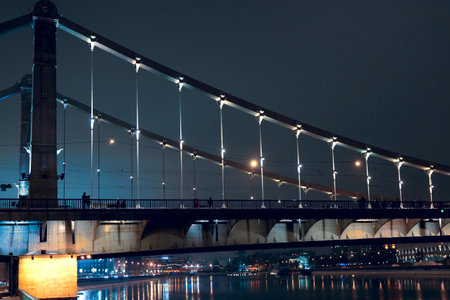 08.12.2012 Moscow. Krymsky Bridge, night look.のeditorial素材
