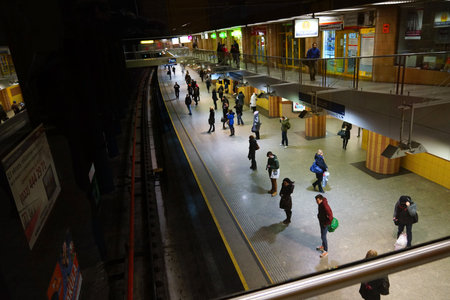 08 01 2013 Warsaw, Poland. Warsaw subway.のeditorial素材