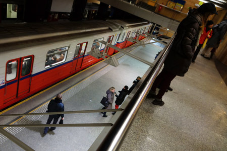 08 01 2013 Warsaw, Poland. Warsaw subway.のeditorial素材