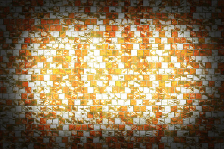 the color ceramic mosaic illuminated on the centerの写真素材