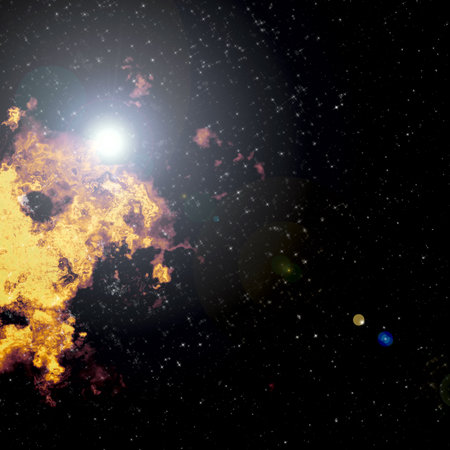 abstract image of the black space skyの写真素材