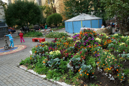 22. 08. 2014 Russian. St. Petersburg. Mosaic court yard on Fontanka, 2.のeditorial素材