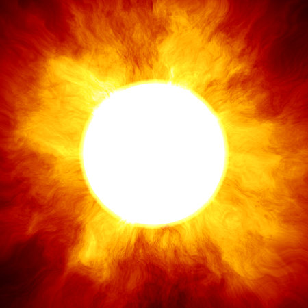 Big star similar to the sun with a huge fiery crown