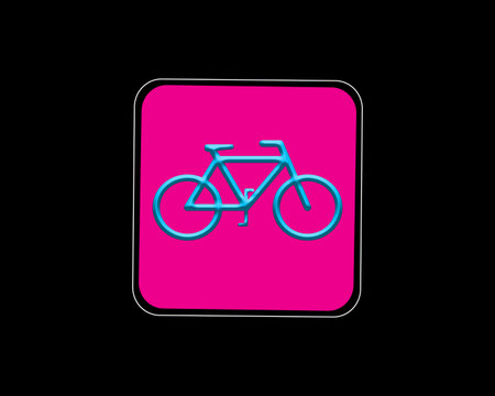 Signs on the bike, bright colors on a black background.の写真素材