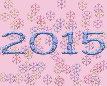 2015 words written by the blue on a pale pink background.の写真素材