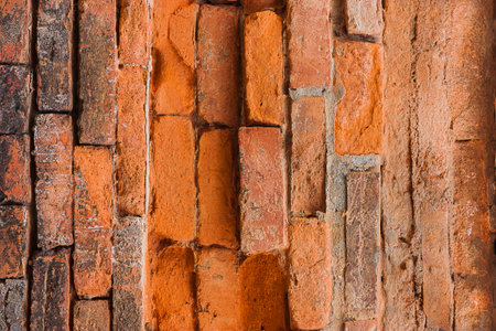 Background texture of old brick wall was damaged.