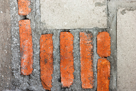 Close up of brick walls are not plastered.