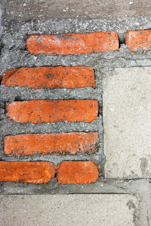 Close up of brick walls are not plastered.の写真素材