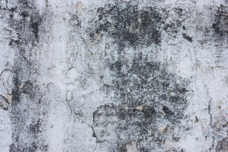 White walls are textured black dirt stains.の写真素材