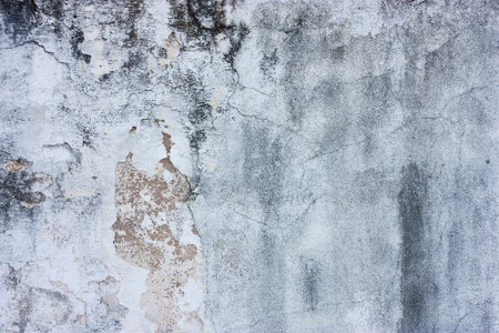White walls are textured black dirt stains.の写真素材