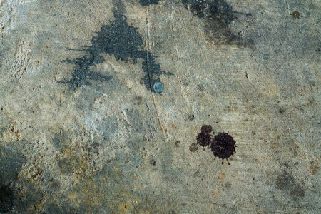 Pattern of cracks on the concrete floor.