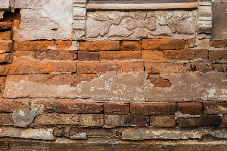 Background of old vintage brick wallの写真素材