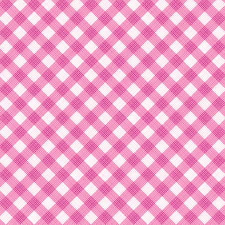 Pink and white gingham cloth background with fabric texture, suitable for Valentine s Day and wedding designs, plus seamless pattern included in swatch paletteのイラスト素材