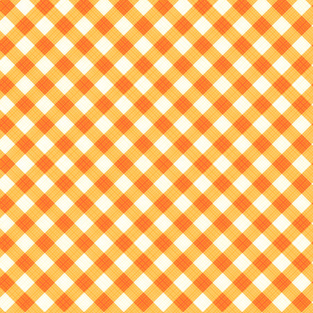 Orange and ocher gingham cloth background with fabric texture, suitable for autumn, Thanksgiving or Halloween designs, plus for vector mode seamless pattern included in swatch palette, pattern fill expandedのイラスト素材