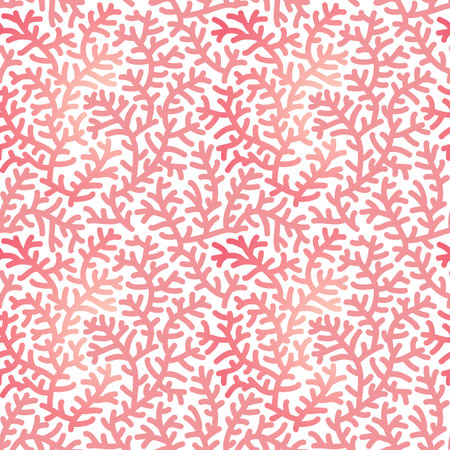 Seamless (you see 4 tiles) elegant coral garden abstract pattern, print, wallpaper, swatch, texture, or backgroundのイラスト素材