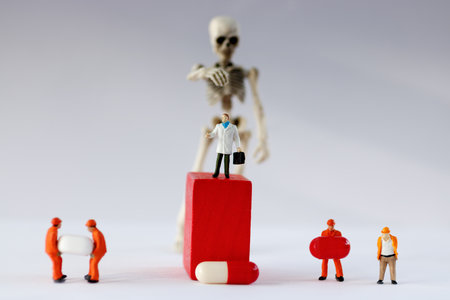 skeleton and drug, medical health and against drugs concept.