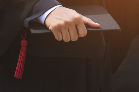 graduation,Student hold hats in hand during commencement success graduates of the university,Concept education congratulation.Graduation Ceremony,Congratulate the graduates in University. soft focusの写真素材