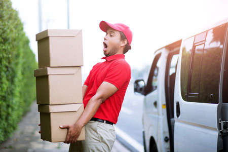 Even sending a lot of parcels is no problem. Hand delivery and Professional delivery service.Impressive service.の写真素材