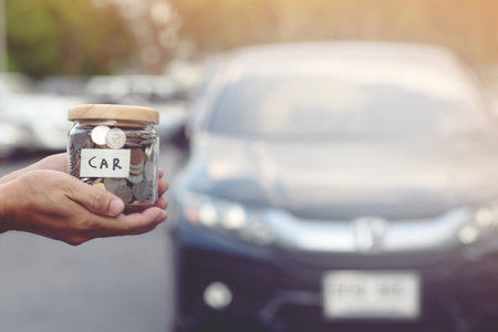 Save money to buy a new car.の写真素材