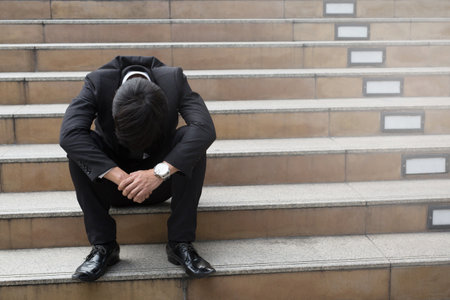 Unemployed people crisis .Despair and stress people compression in office feel stressful can't make...