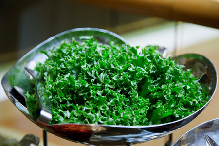 Vegetable salad mixture in container stainless.の写真素材