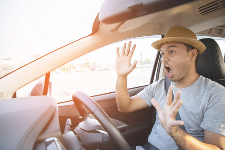 tourist Happy driving to the sea, mountains.の写真素材