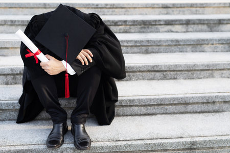 Graduate students do not have a job.の写真素材