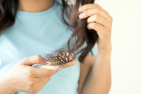 Women have hair loss problems.の写真素材