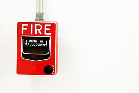 Fire alarm is a safety system for high rise buildings.の写真素材