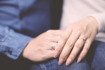 Man proposing to his girlfriendの写真素材
