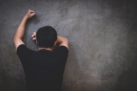Man stressed, sorry, wife left him for adulteryの写真素材
