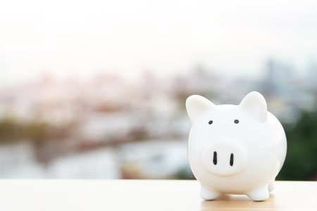 Savings and piggy bankの写真素材