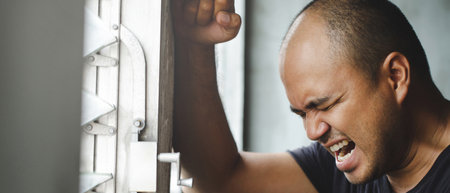 Man sad, stressed, boyfriend breaks up