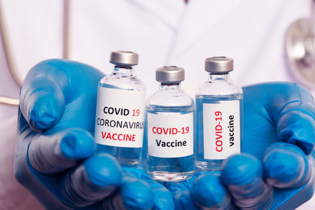 Doctors ready to vaccinate against COVID-19の写真素材