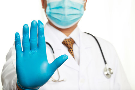 Doctors ready to treat patients infected with COVID-19 at hospitalの写真素材