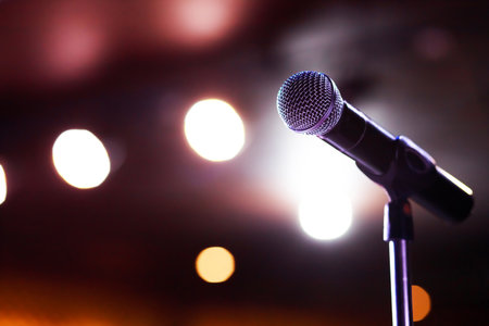 Microphones for singers waiting for concerts.の写真素材