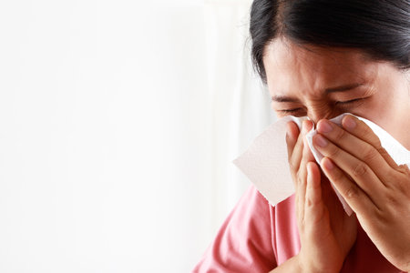 The symptoms of allergies, the common cold, influenza and COVID-19 are similar in nature because they are infectious diseases of the respiratory tract.の写真素材