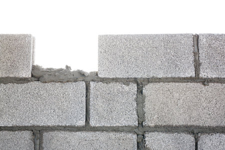 Brick and block masonry walls with plasterの写真素材