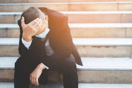 Unemployed people crisis Despair and stress people compression in office feel stressful can't make decision jobless or depression situation Stress cause mental problems Stress and Jobless Concept.の写真素材