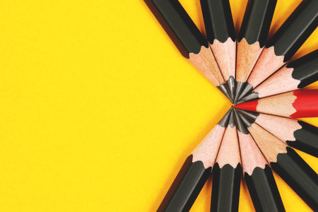 Education, students use colored pencils to draw pictures at the library.の写真素材