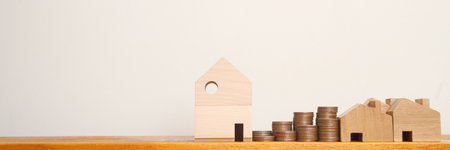 Banks offer low-interest home loans.の写真素材