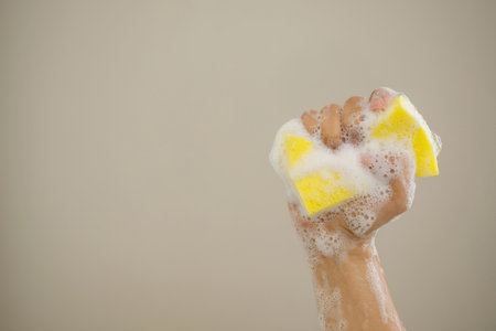 Scotch Brite Sponges for cleaning faucets, sanitary wares, bathroomsの写真素材