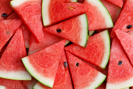 Red watermelon fruit texture background picture rich in healthy nutrientsの写真素材