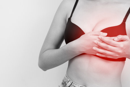 Health problems, women's breast painの写真素材